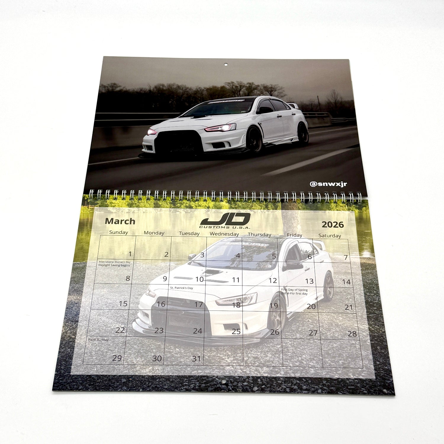 JD Customs USA 2026 Car Calendar March
