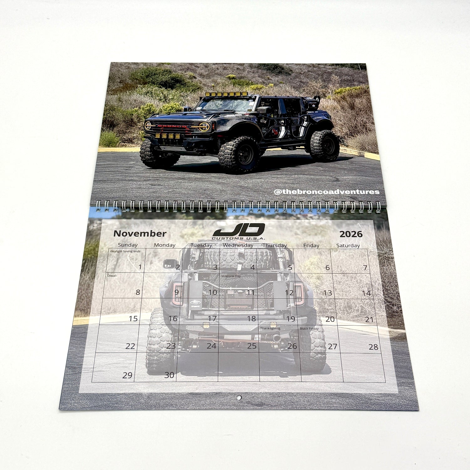 JD Customs USA 2026 Car Calendar Noveber