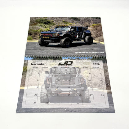 JD Customs USA 2026 Car Calendar Noveber