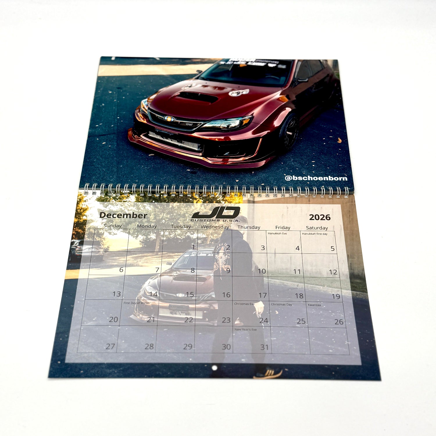 JD Customs USA 2026 Car Calendar December