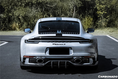 Carbonado 2019-2023 Porsche 911 992 Carrera   Targa Sport Design Bumper WP Style Dry Carbon Fiber Rear Lip