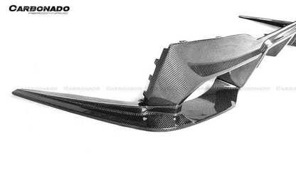 Faldón trasero de fibra de carbono estilo BMW F90 M5 D3 (2018-2023) con tapas