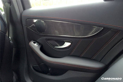Carbonado 2015-2021 Mercedes Benz W205 C Class GLC X253 Carbon Fiber Interior Door Handle Cover Trim
