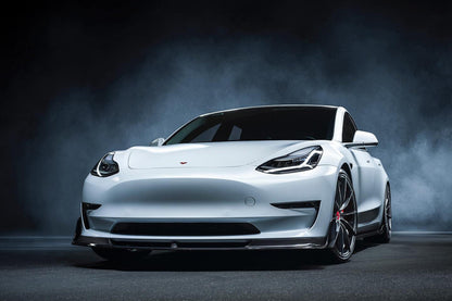 Faldón delantero de fibra de carbono estilo Tesla Model 3 VRS Carbonado 2017-2023