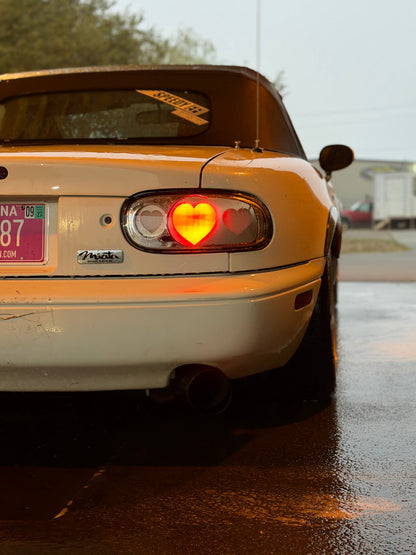 NTXGlow Clear Diffused Heart Tail Lights | 1990-1997 Na Mazda Miata