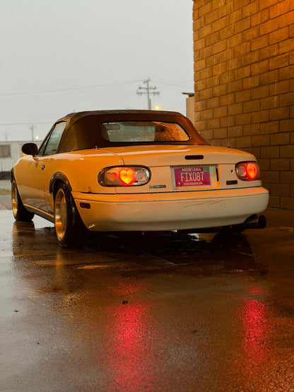 NTXGlow Clear Diffused Heart Tail Lights | 1990-1997 Na Mazda Miata