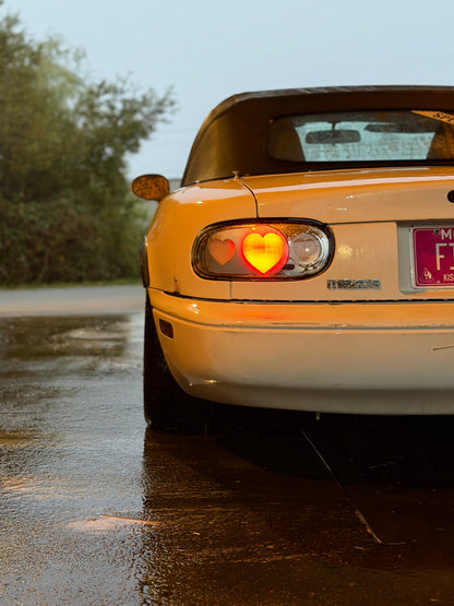 NTXGlow Clear Diffused Heart Tail Lights | 1990-1997 Na Mazda Miata