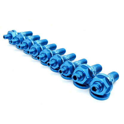 JDC Titanium Exhaust Manifold Stud Kit | Evo 1–9 / 2G DSM — Aqua — 6 Point