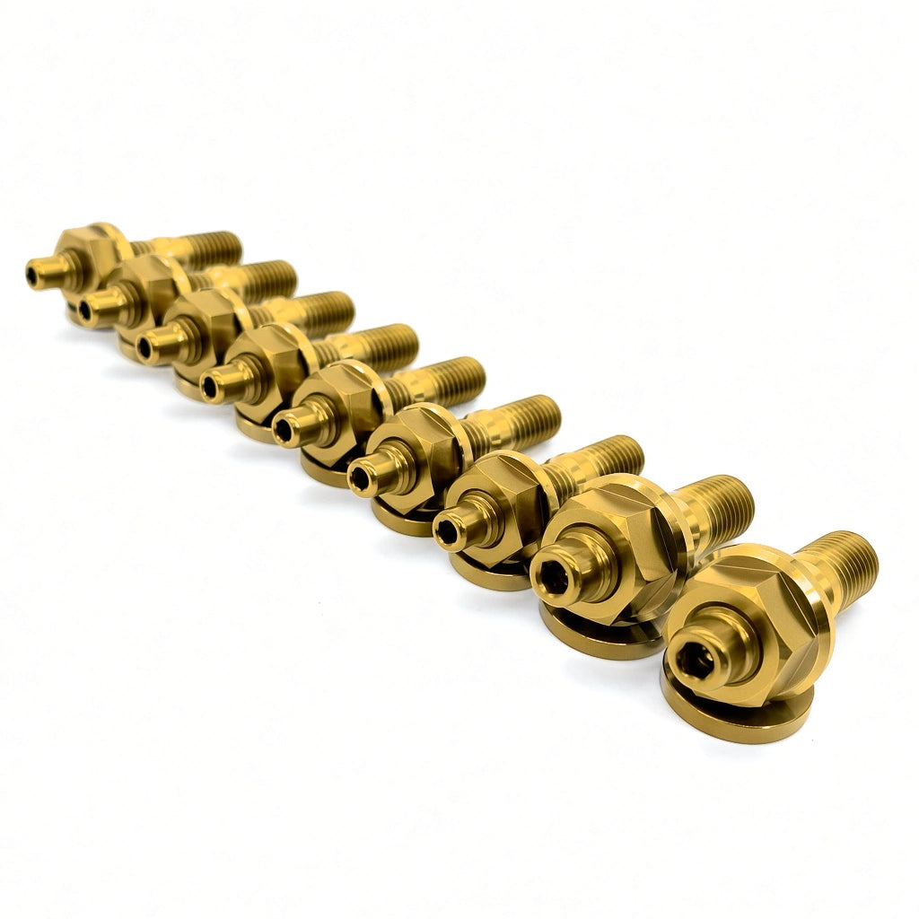 JDC Titanium Exhaust Manifold Stud Kit | Evo 1–9 / 2G DSM — Bronze — 6 Point