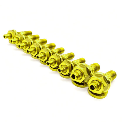 JDC Titanium Exhaust Manifold Stud Kit | Evo 1–9 / 2G DSM — Gold — 6 Point