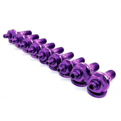 JDC Titanium Exhaust Manifold Stud Kit | Evo 1–9 / 2G DSM — Light Purple — 6 Point