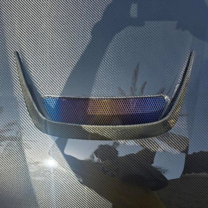 Carbon fiber hood with JDC Titanium mesh in the burnt gradient color