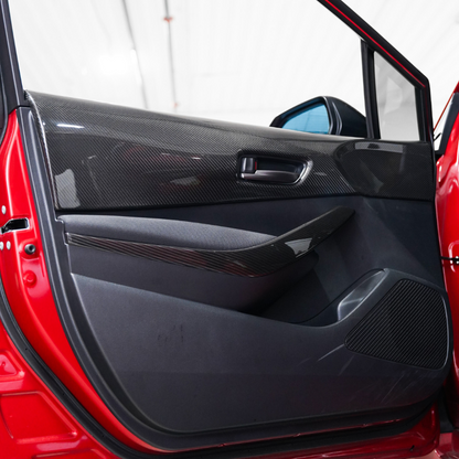 JDMuscle [23-24 Toyota GR Corolla] Carbon Fiber Upper Door Trim (Front&Rear 4PCS)