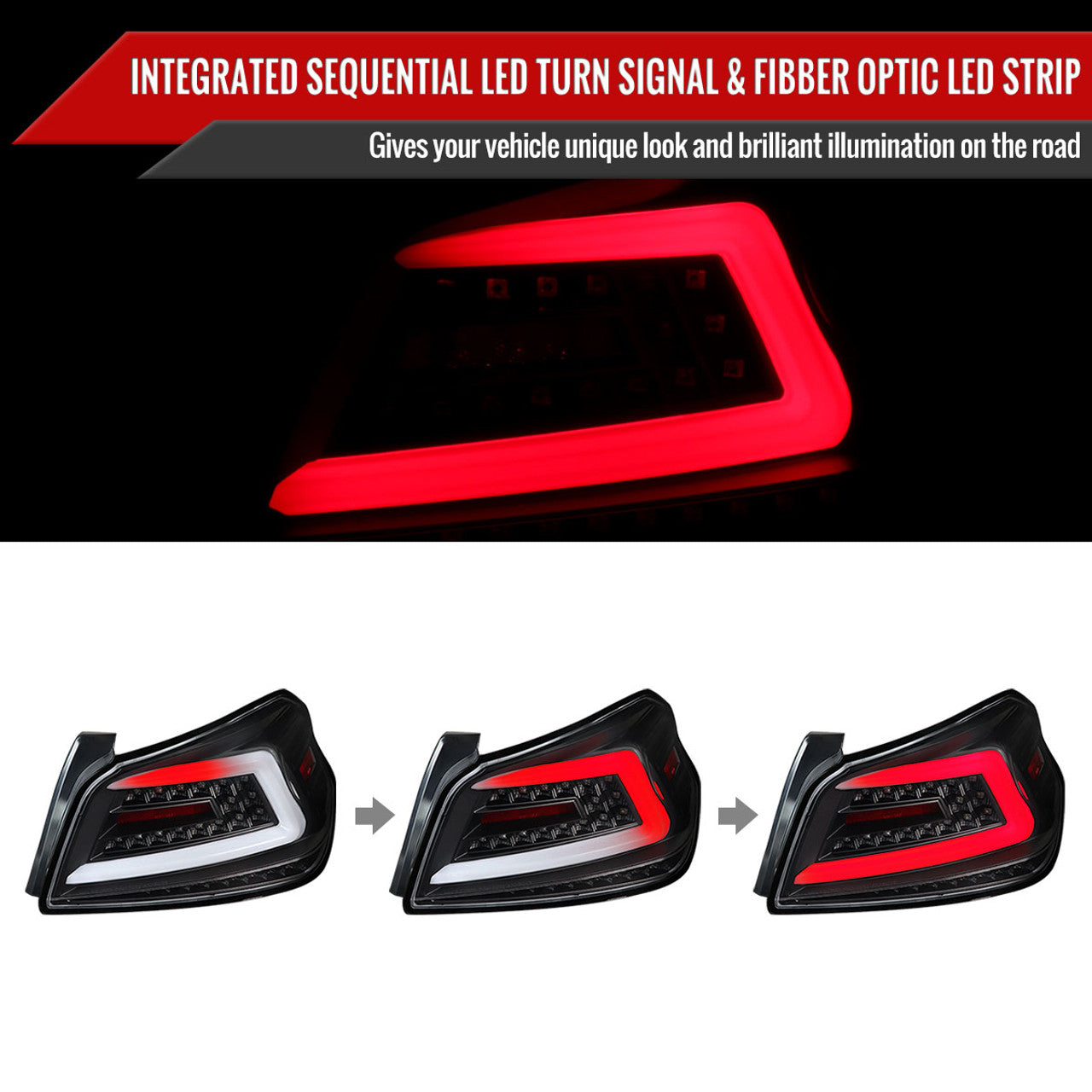 NTXGlow Black LED Tail Lights | 2015-2021 Subaru WRX/STi