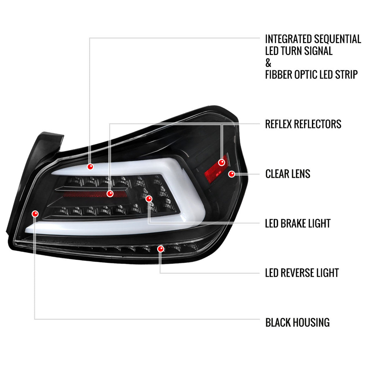 NTXGlow Black LED Tail Lights | 2015-2021 Subaru WRX/STi