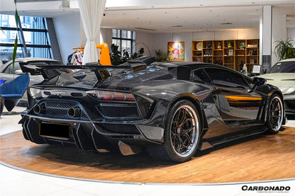 Carbonado 2011-2021 Lamborghini Aventador LP700 LP720 LP750 LP740 Coupe CA Style Carbon Fiber Engine Hood And Wing
