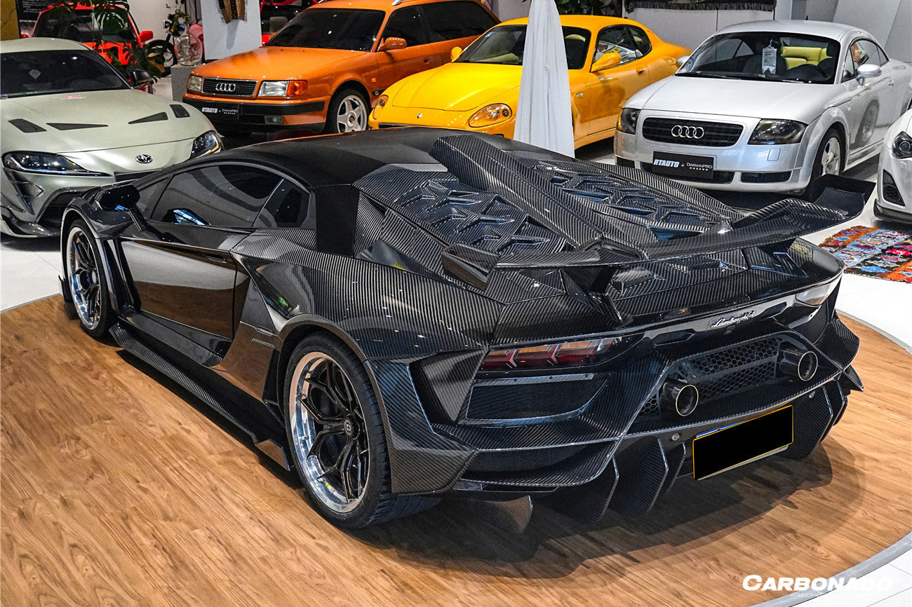 Carbonado 2011-2021 Lamborghini Aventador LP700 LP720 LP750 LP740 Coupe CA Style Carbon Fiber Engine Hood And Wing