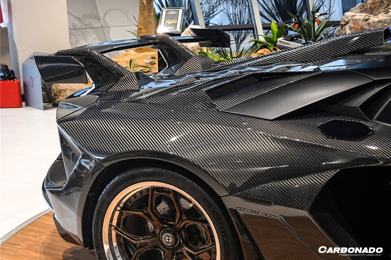 Carbonado 2011-2021 Lamborghini Aventador LP700 LP720 LP750 LP740 Coupe CA Style Carbon Fiber Engine Hood And Wing
