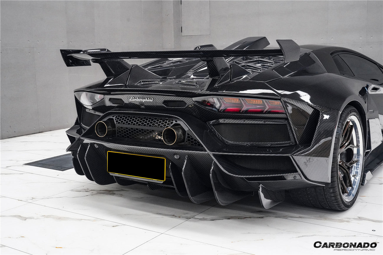 Carbonado 2011-2021 Lamborghini Aventador LP700 LP720 LP750 LP740 Coupe CA Style Carbon Fiber Engine Hood And Wing