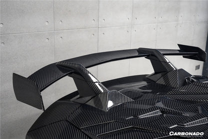 Carbonado 2011-2021 Lamborghini Aventador LP700 LP720 LP750 LP740 Coupe CA Style Carbon Fiber Engine Hood And Wing