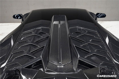 Carbonado 2011-2021 Lamborghini Aventador LP700 LP720 LP750 LP740 Coupe CA Style Carbon Fiber Engine Hood And Wing