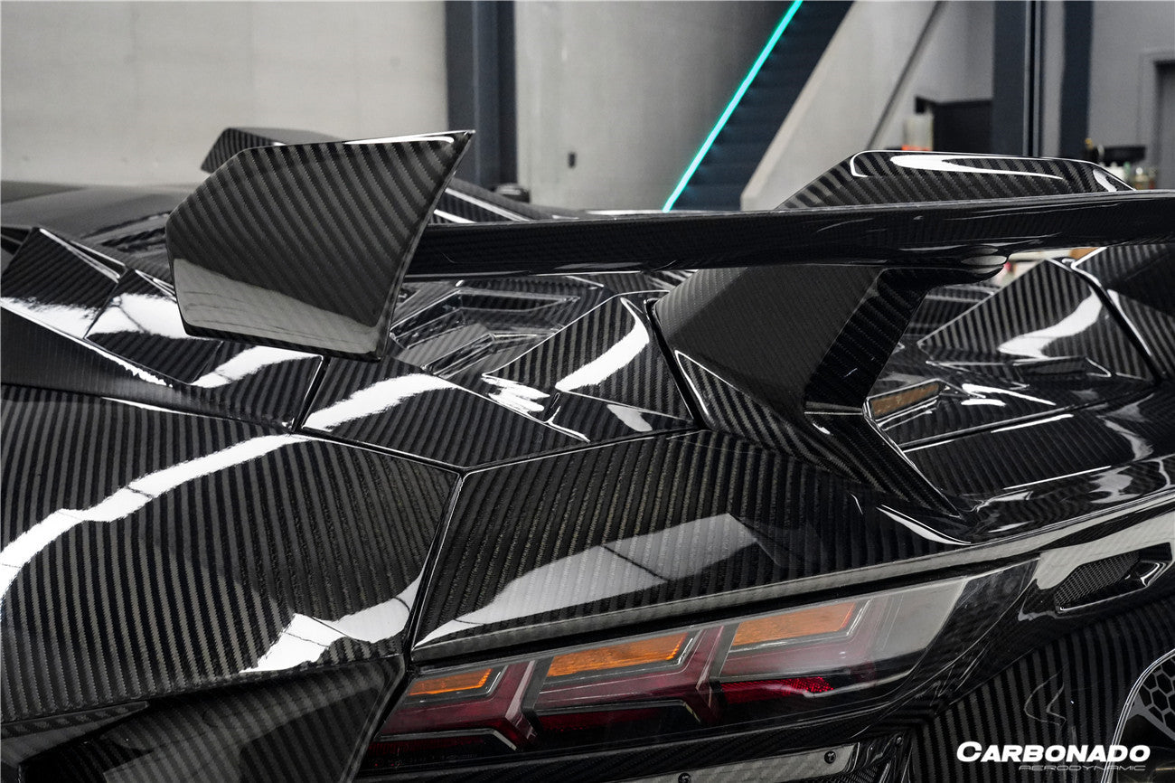 Carbonado 2011-2021 Lamborghini Aventador LP700 LP720 LP750 LP740 Coupe CA Style Carbon Fiber Engine Hood And Wing