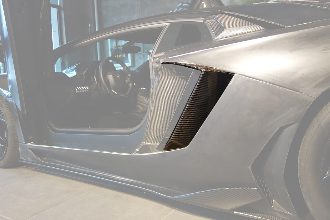 Carbonado 2011-2016 Lamborghini Aventador LP700 Coupe BKSS Style Carbon Fiber Quarter Panel Fender Vent Outside