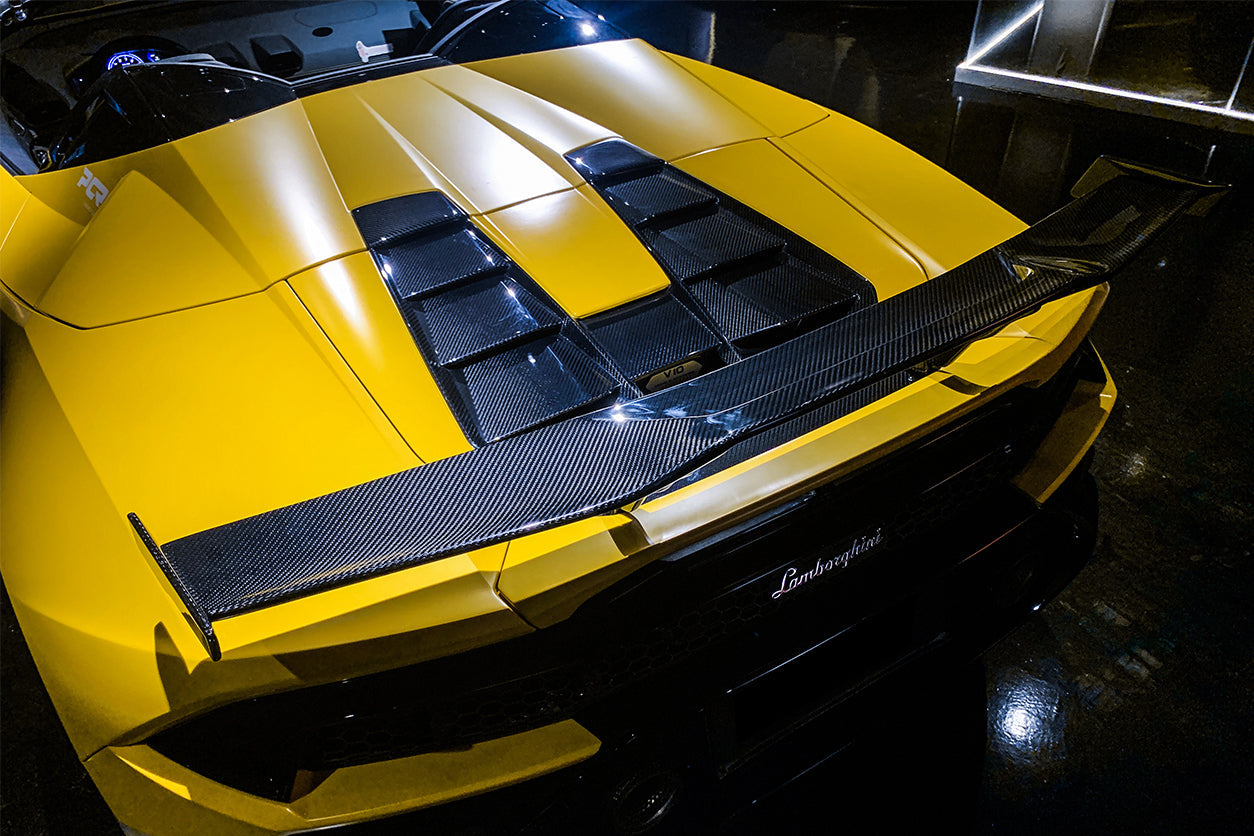 DarwinPRO 2015-2025 Lamborghini Huracan LP610 & LP580 & EVO & Tecnica  OD Style Dry Carbon Trunk Spoiler Wing With Base