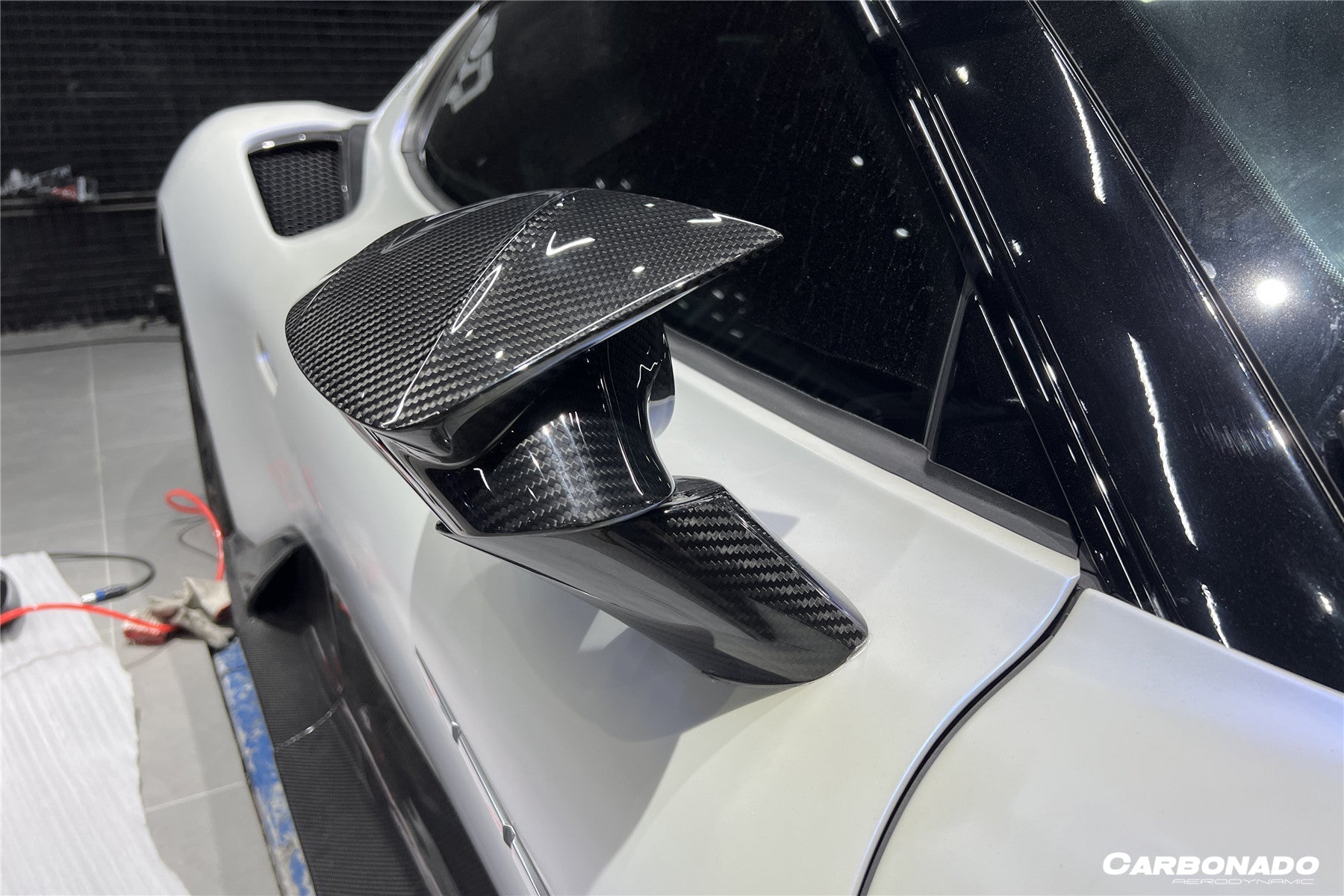 Carbonado 2020-2024 Maserati MC20 MSY Style DRY Carbon Fiber Mirror Housing Replacement