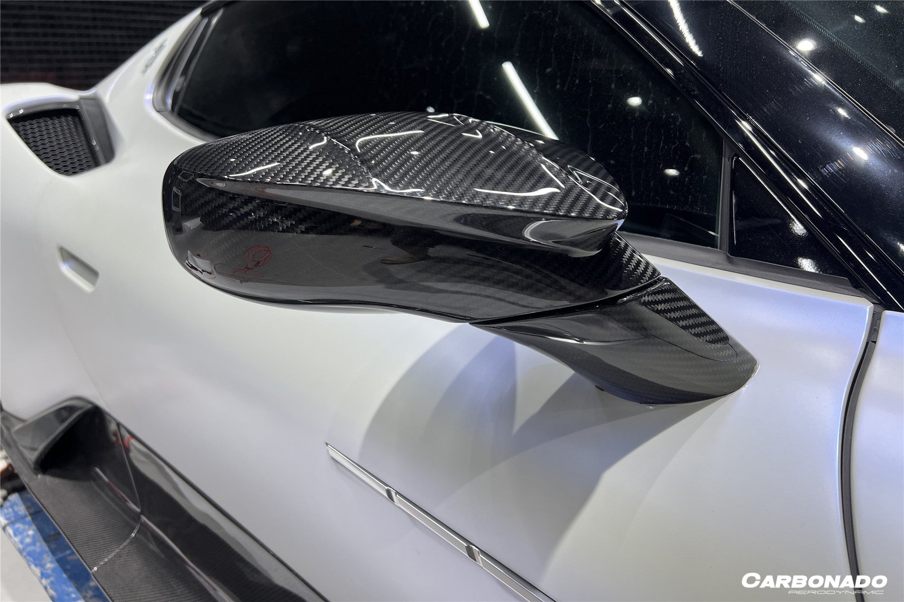 Carbonado 2020-2024 Maserati MC20 MSY Style DRY Carbon Fiber Mirror Housing Replacement