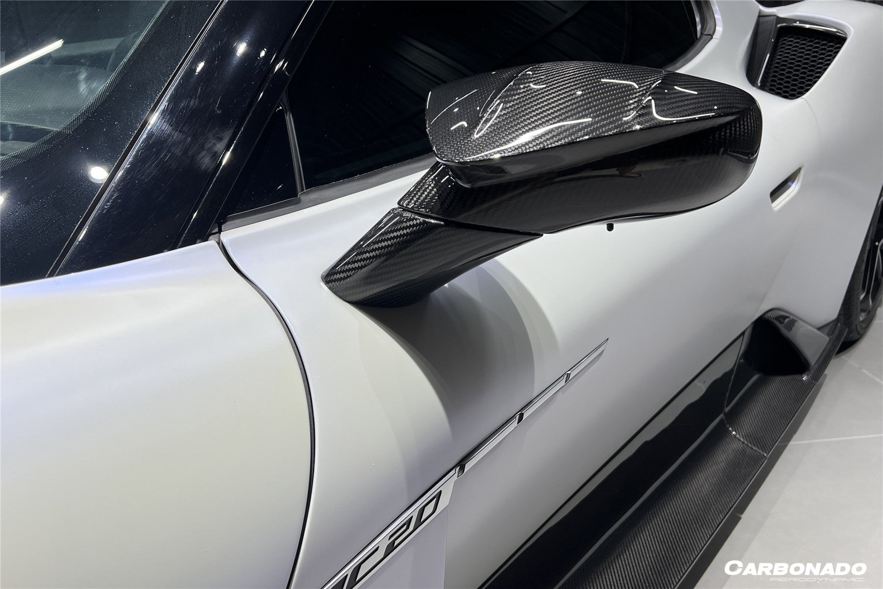 Carbonado 2020-2024 Maserati MC20 MSY Style DRY Carbon Fiber Mirror Housing Replacement