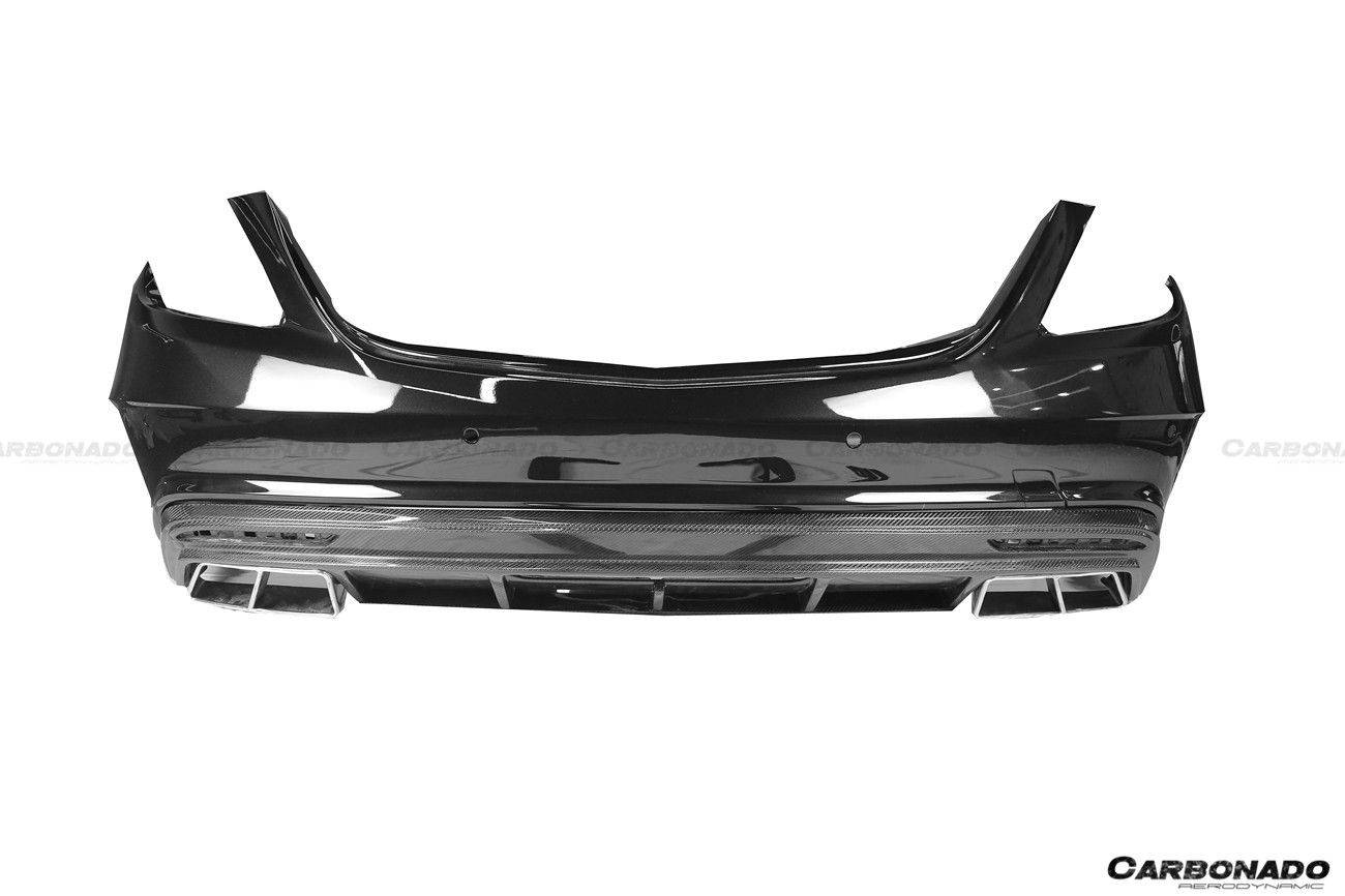 Carbonado 2017-2020 Mercedes Benz S63 AMG W222.2 Sedan MSY Style Rear Bumper with Tips
