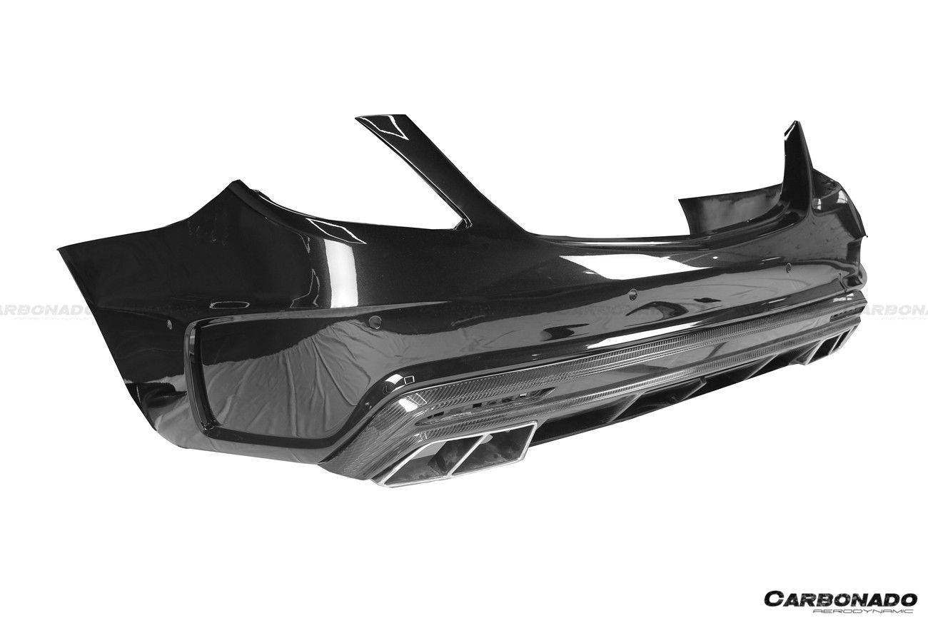 Carbonado 2017-2020 Mercedes Benz S63 AMG W222.2 Sedan MSY Style Rear Bumper with Tips