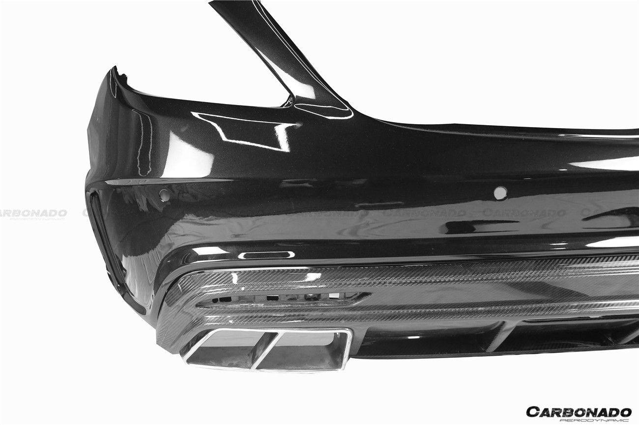 Carbonado 2017-2020 Mercedes Benz S63 AMG W222.2 Sedan MSY Style Rear Bumper with Tips