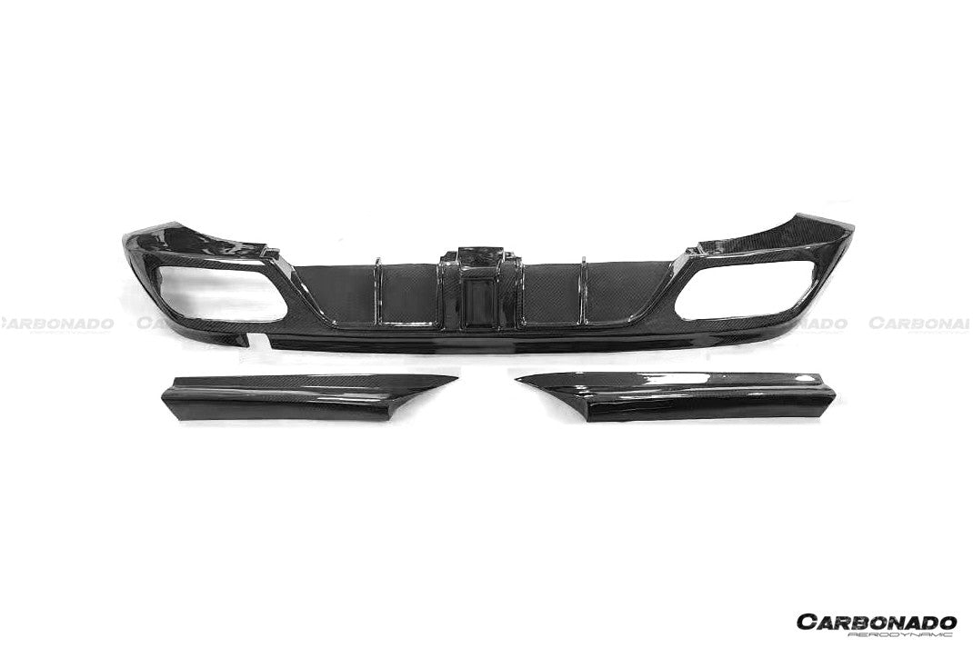 Mercedes Benz S Maybach W223 4Matic Sedán Carbonado 2021-UP 2021-UP Estilo MSY Borde trasero de fibra de carbono seco con luz LED y puntas de escape