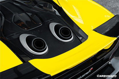 Parachoques trasero de fibra de carbono estilo 600LT para McLaren 540C, 570S y 570GT Carbonado 2015-2020 con difusor, alerón de maletero, motor, maletero y escape.