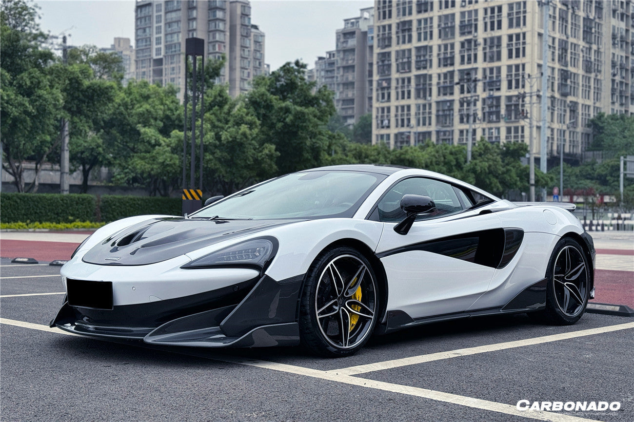 Carbonado 2015-2020 McLaren 540C 570S 600LT-Style Carbon Fiber Front Bumper Lip and Side Splitter