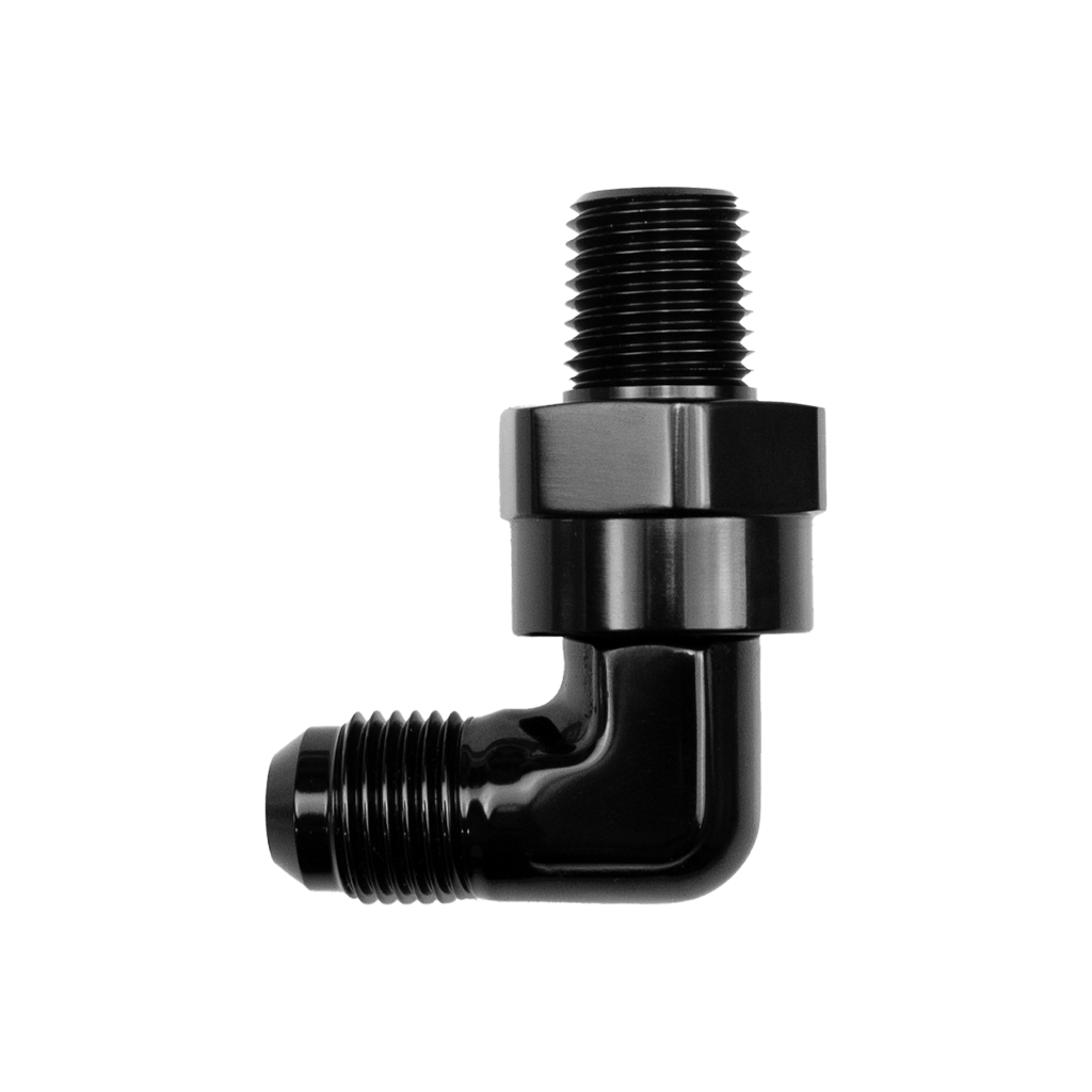 -6 AN to 1/4" NPT Male 90 Degree Swivel Adapter