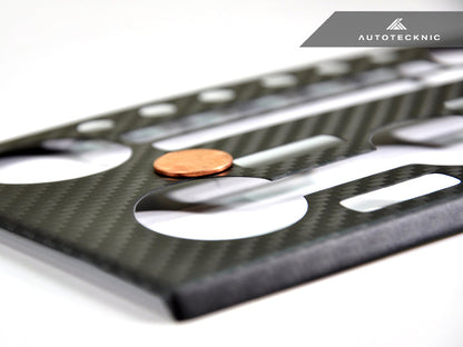 AutoTecknic Dry Carbon AC Stereo Dash Panel Cover - Nissan R35 GTR - 2