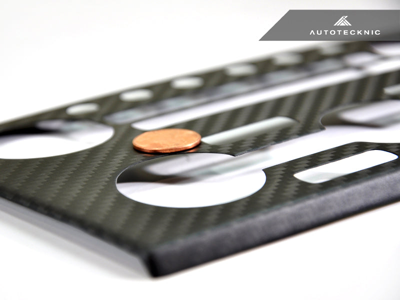 AutoTecknic Dry Carbon AC Stereo Dash Panel Cover - Nissan R35 GTR - 2