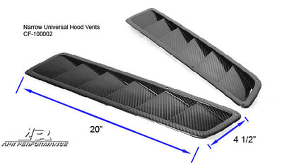 APR Carbon Fiber Universal Fitment Hood Vents, Long