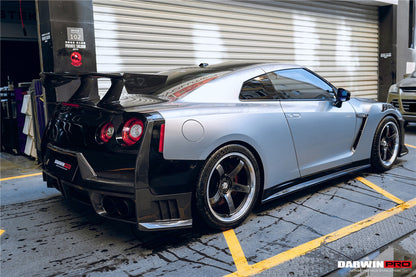 DarwinPRO Nismo Style Part Carbon Fiber Rear Bumper With Black Light | 2008-2023 Nissan GTR R35