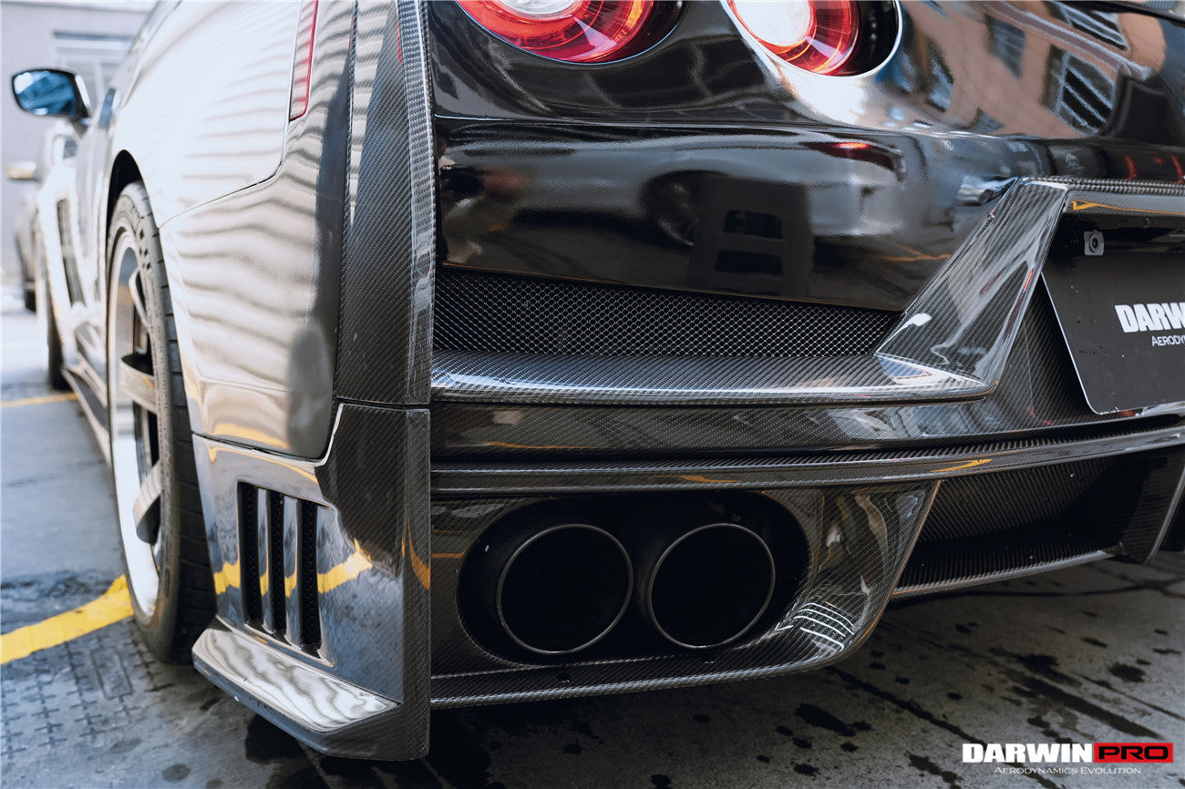 DarwinPRO Nismo Style Part Carbon Fiber Rear Bumper With Black Light | 2008-2023 Nissan GTR R35