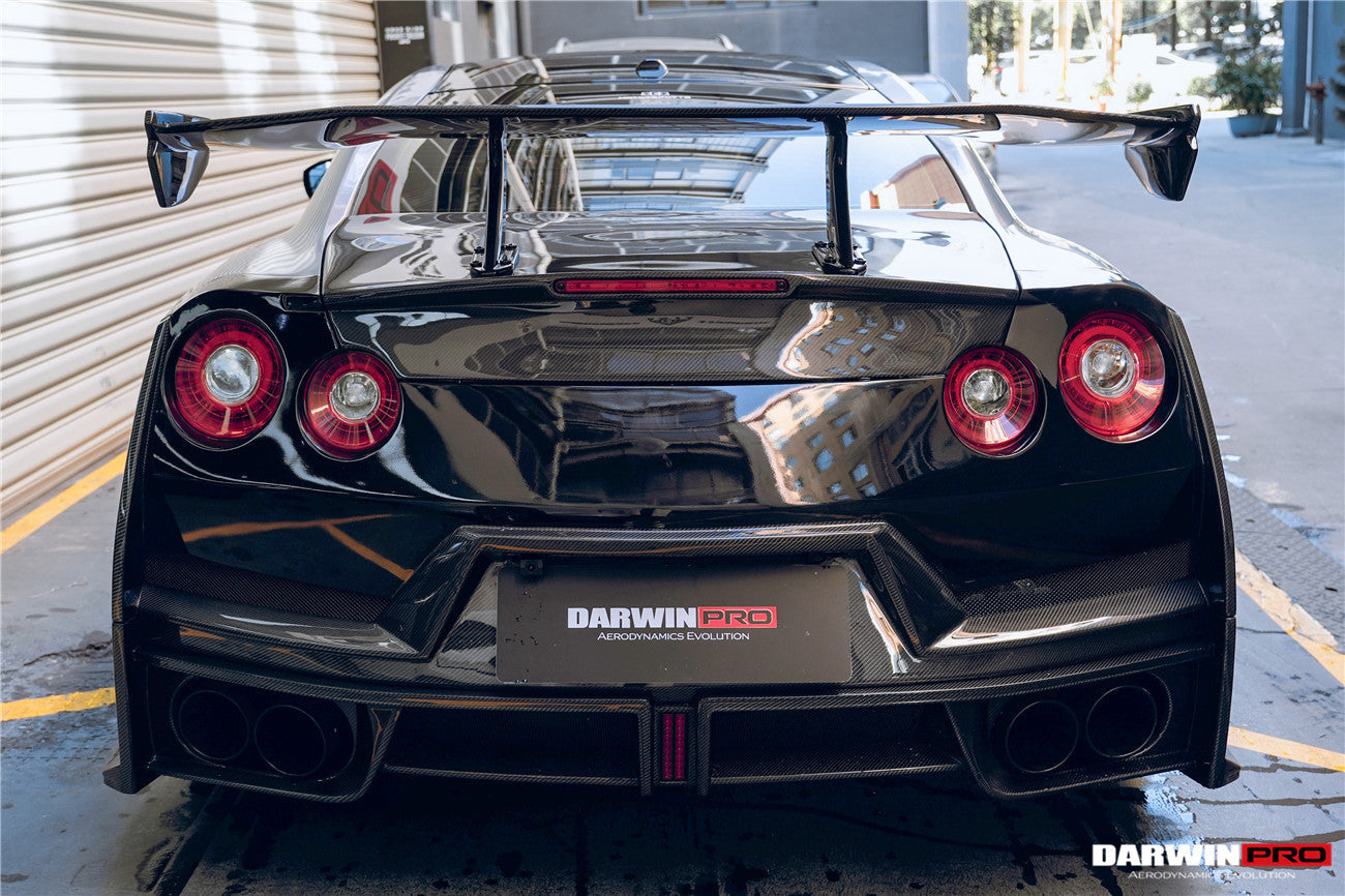 DarwinPRO Nismo Style Part Carbon Fiber Rear Bumper With Black Light | 2008-2023 Nissan GTR R35