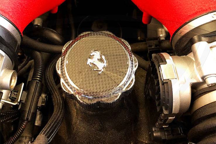 Tapa de aceite de fibra de carbono seca para Ferrari Carbonado 2010-2023 (TODOS LOS MODELOS)