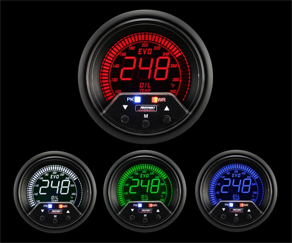 Medidor de temperatura de aceite eléctrico Prosport Premium Evo de 2-3/8"