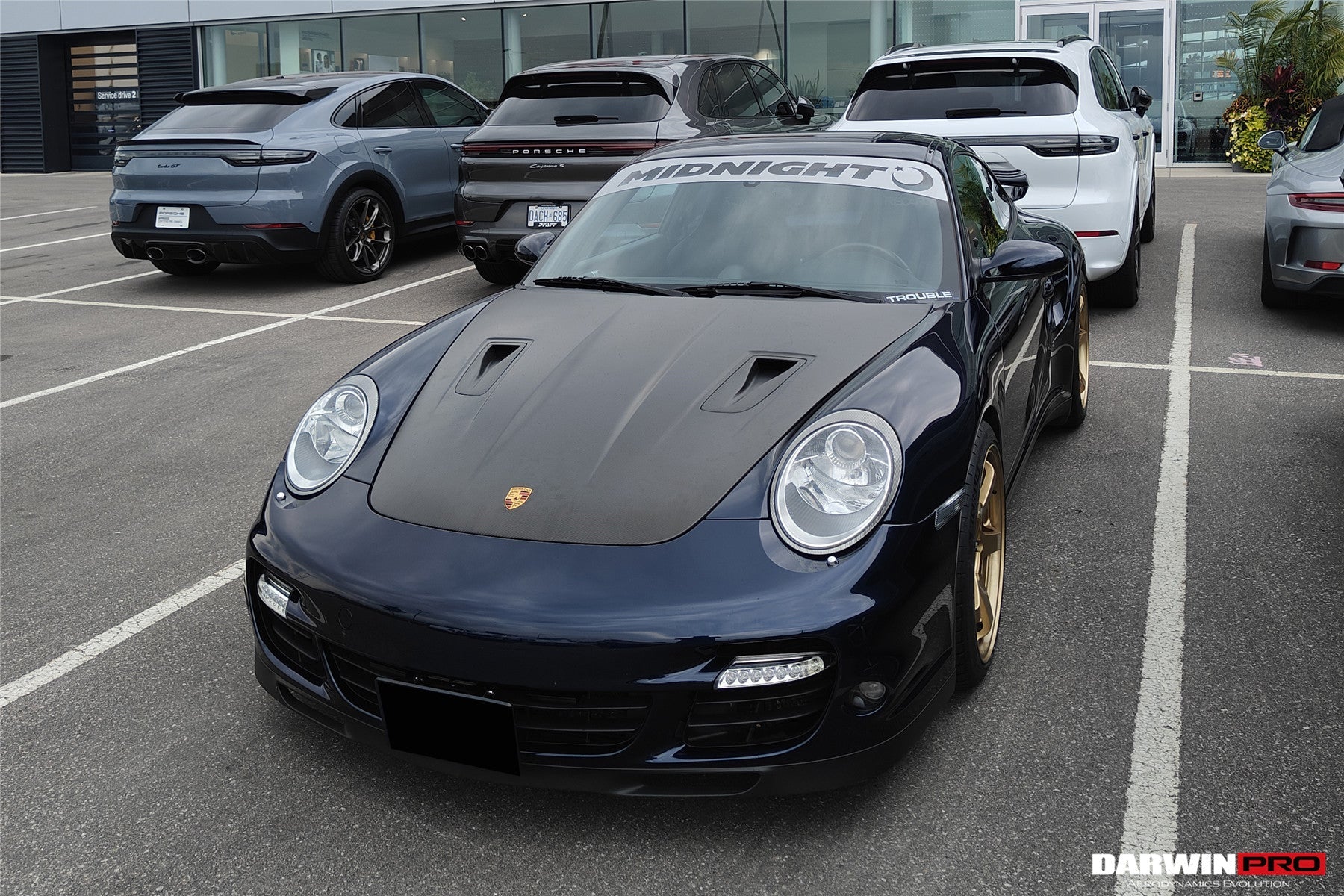 DarwinPRO 2005-2012 Porsche 911 997 Carrera &amp; S &amp; 4S &amp; Turbo &amp; 06-12 Cayman 987 GT2RS Style Hood