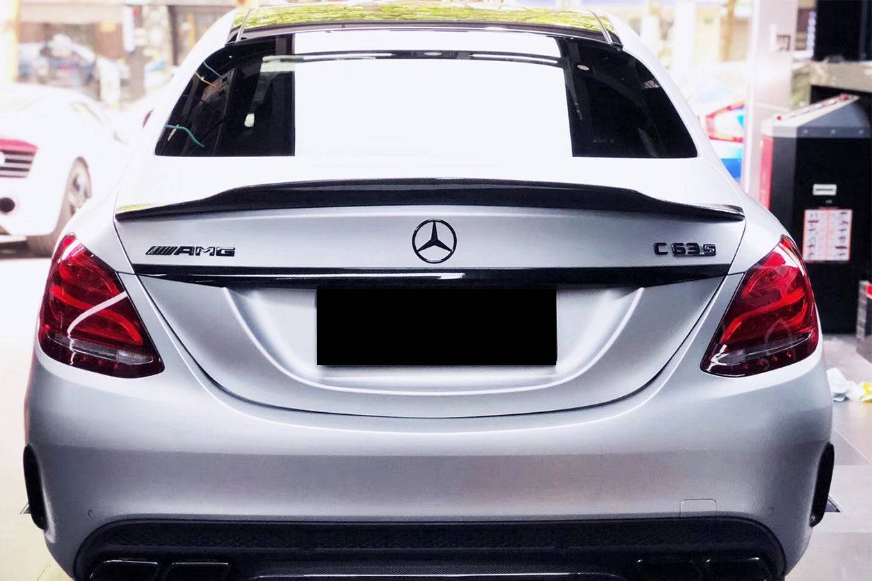 Alerón de maletero estilo PS para Mercedes Benz Clase C W205 Sedán Carbonado 2015-2021