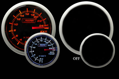 Medidor de temperatura de gases de escape Prosport de 2-3/8" ámbar/blanco