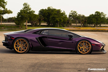 Faldones laterales de fibra de carbono estilo DM para Lamborghini Aventador LP700 Coupé Roadster Carbonado 2011-2016